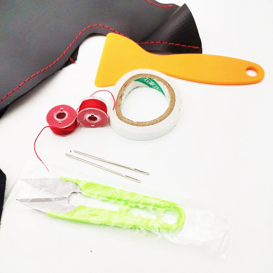 DIY Stitching Real Leather Steering Wheel Cover For Toyota Tacoma Tundra 4Runner