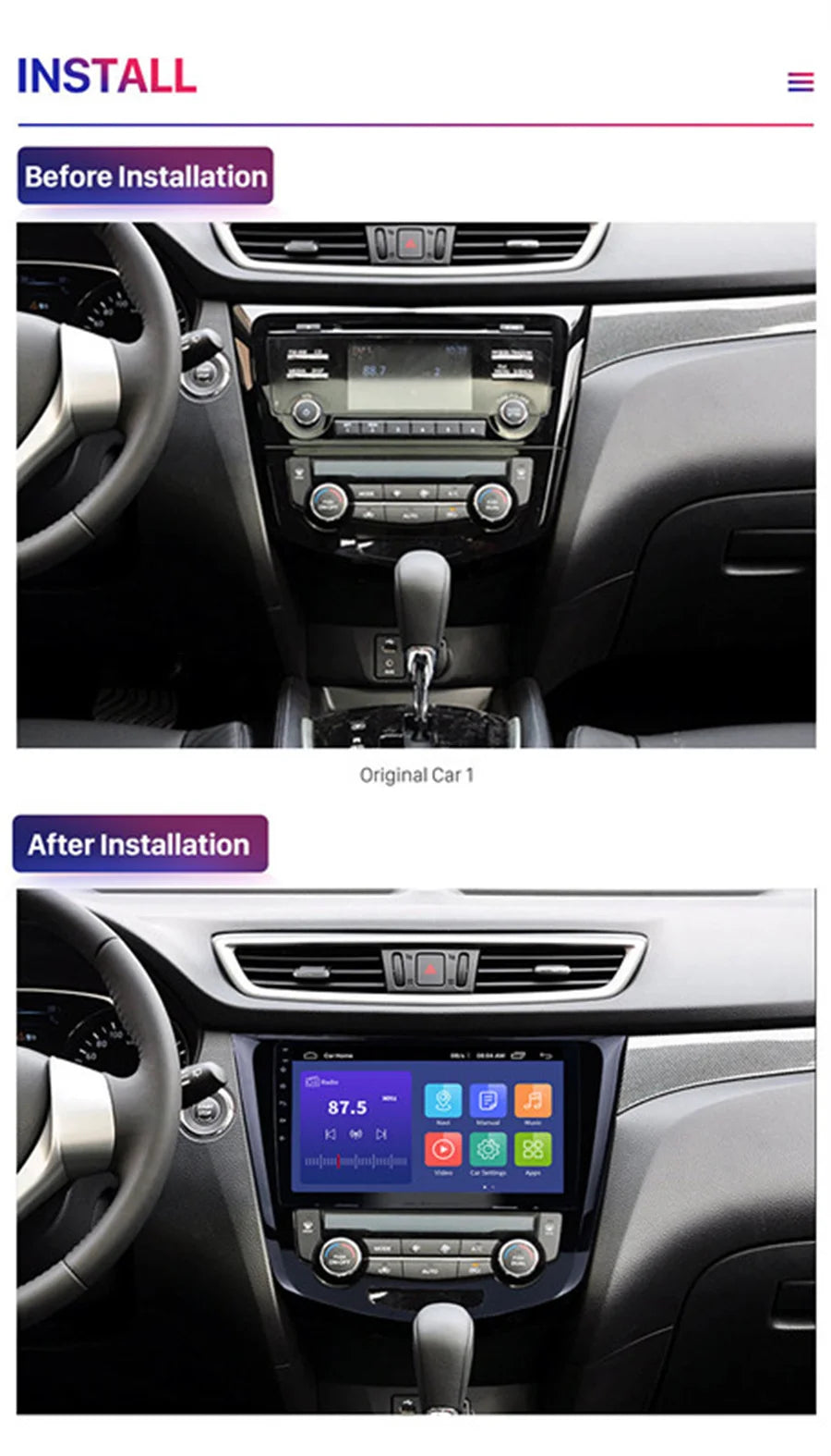 Car Stereo Radio Head Unit 10.1'' Android 10 GPS for Nissan QashQai X-Trail 2013-16