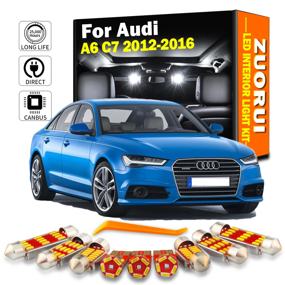 12-Piece LED Interior Light Kit for Audi A6 C7 - Canbus Error-Free Bulbs | AUTOKITSHOP