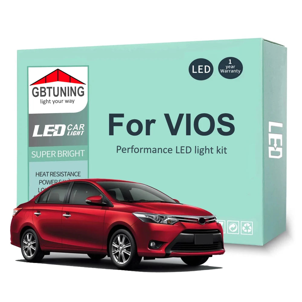 LED Interior Light Kit for Toyota Vios 2008-2016 - Canbus Dome Map Door Trunk Bulbs | AUTOKITSHOP