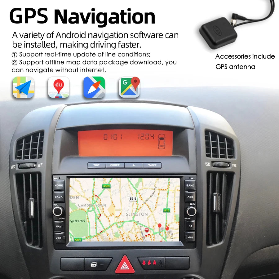 Android 14 Car Radio Multimedia Video Player For Kia Ceed 2007 2008 2009 Venga GPS Navigat