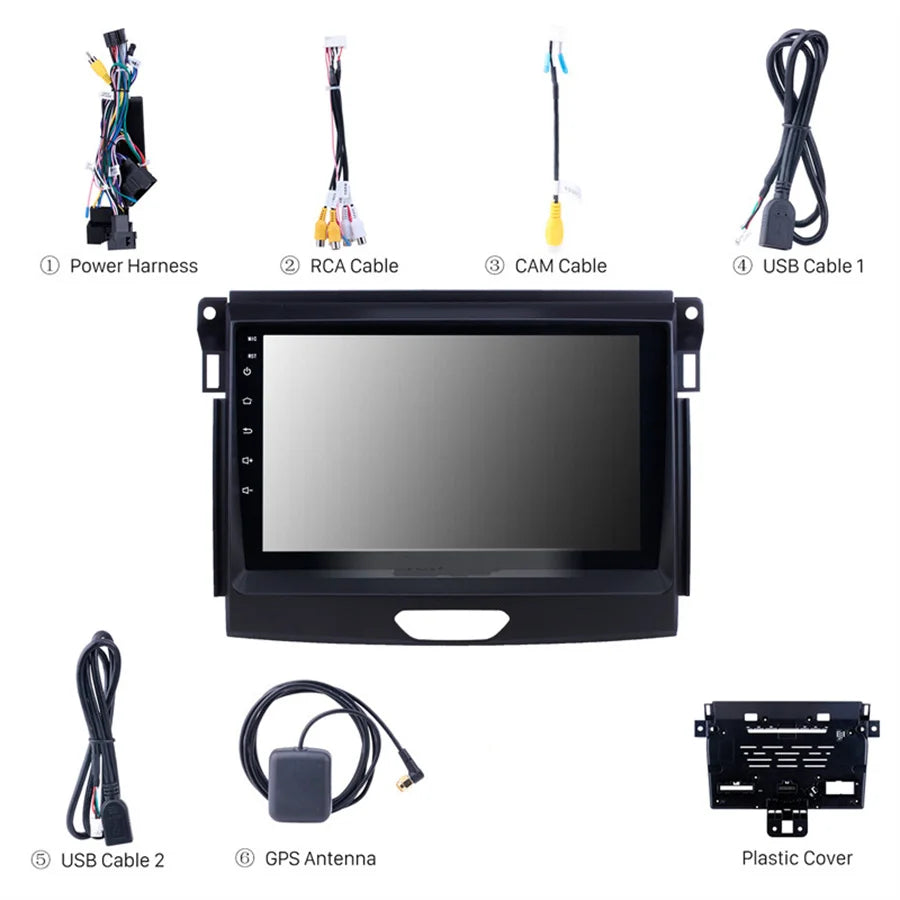 For Ford Ranger 2016-2019 Stereo Radio 9'' Android 10 Head Unit GPS FM Player