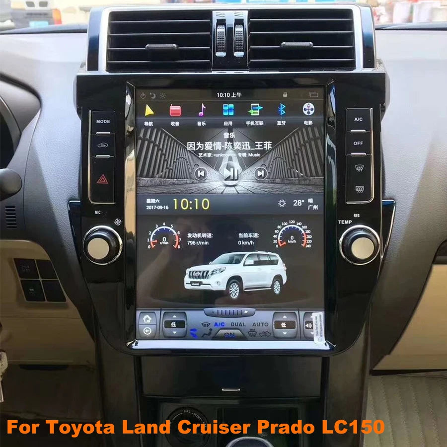 12.1inch Car Video Player GPS Navigation Tesla Screen For Toyota Land Cruiser Prado Androi