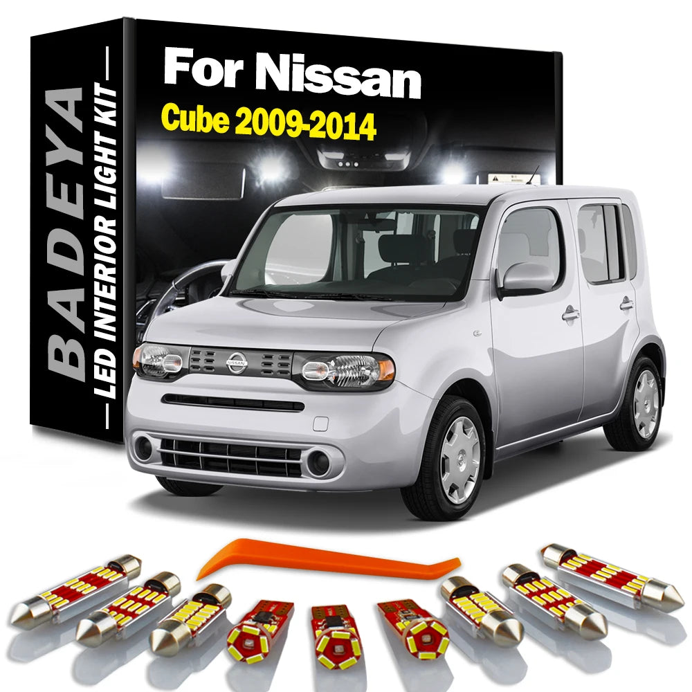 10-Piece LED Interior Light Kit for Nissan 2009-2011 - Canbus Error-Free Interior Bulbs
