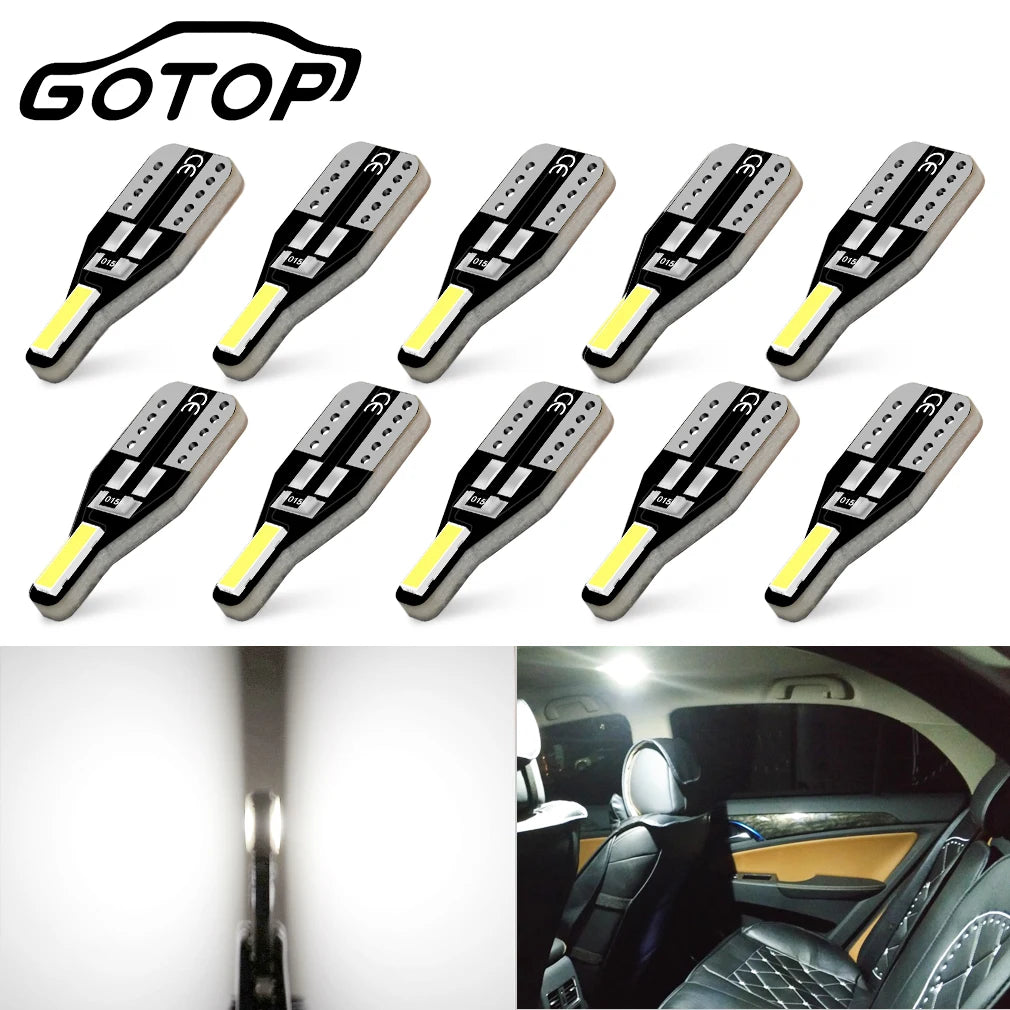 10-Piece LED Interior Light Kit for W5W T10 - Canbus Error-Free Interior Bulbs
