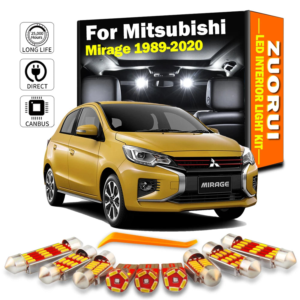 LED Interior Light Kit for Mitsubishi Mirage 1989- 2018 - Canbus Dome Map Door Trunk Bulbs | AUTOKITSHOP