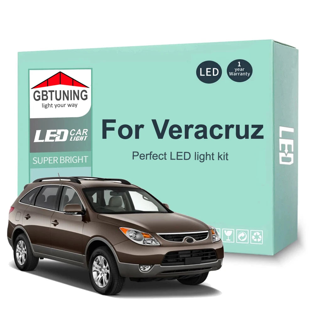 14-Piece LED Interior Light Kit for Hyundai ix55 Veracruz 2006-2010 - Canbus Dome Map Door Trunk Bulbs | AUTOKITSHOP