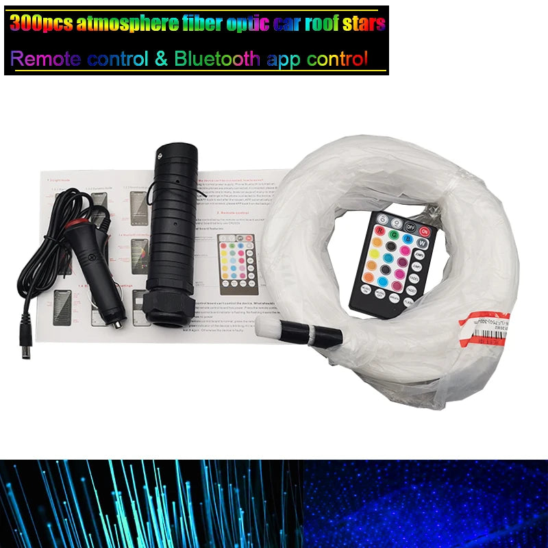 Fiber Optics Car Roof Star Lights DC12V 6W RGB LED RF Remote Control & APP Bluetooth Contr