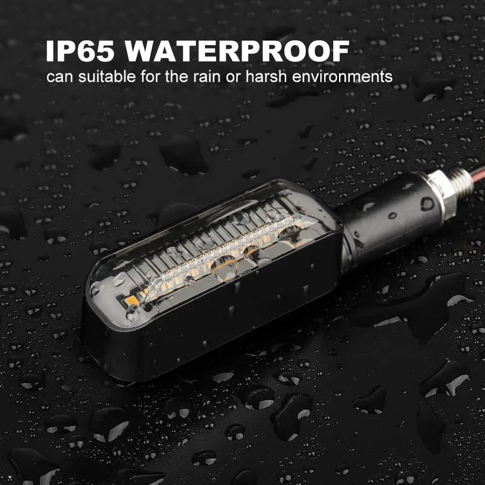 Turn Signal LED Light Motorcycle Stop Signal DRL Flowing Water Flashing 2 in 1 Blinker Tai