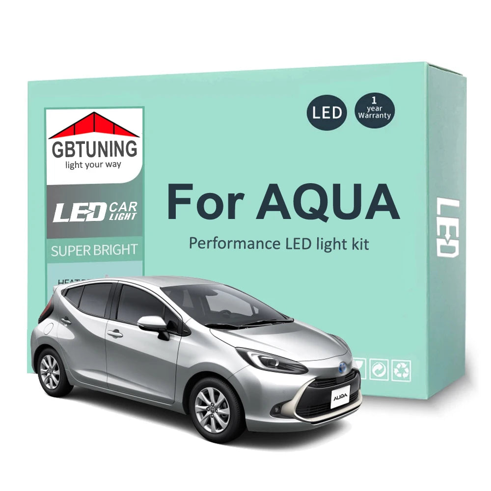 10-Piece LED Interior Light Kit for Toyota AQUA - Canbus Error-Free Bulbs | AUTOKITSHOP