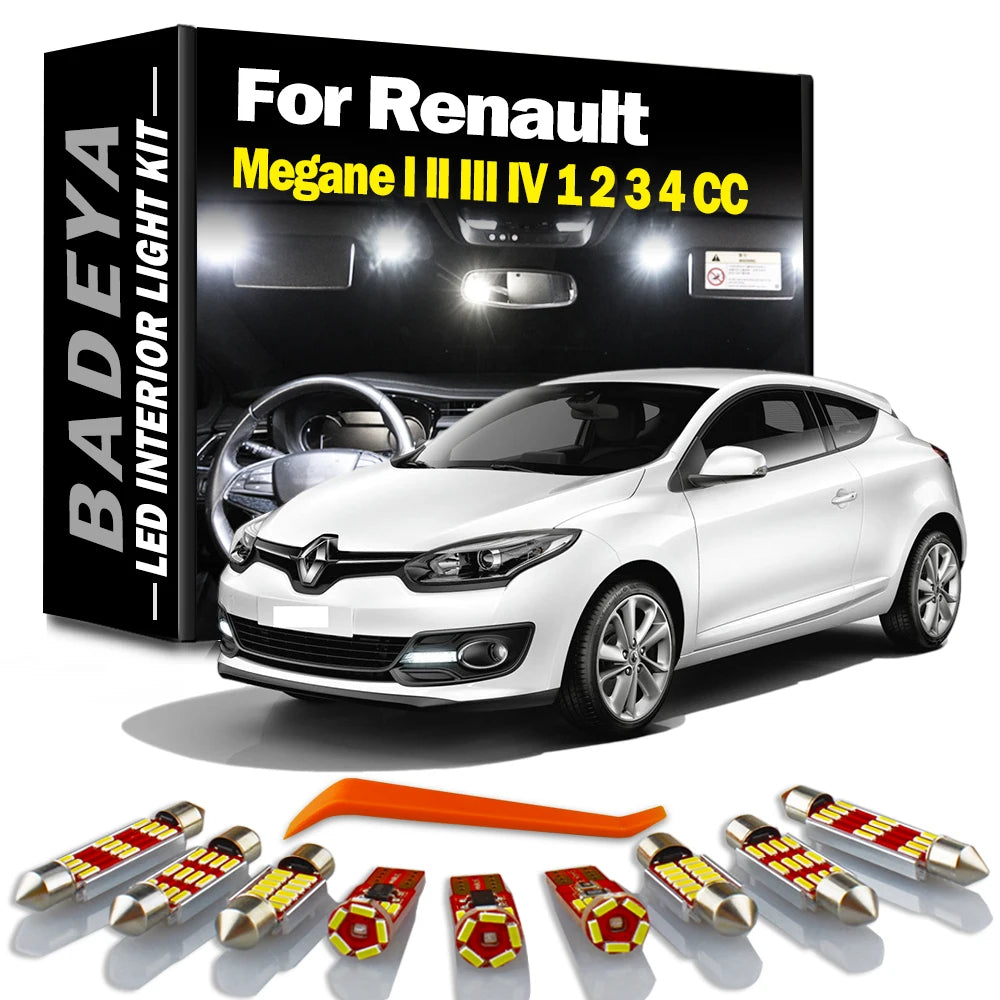 BADEYA Canbus Car Lamps For Renault Megane I II III IV 1 2 3 4 CC LED Interior Dome Map Re
