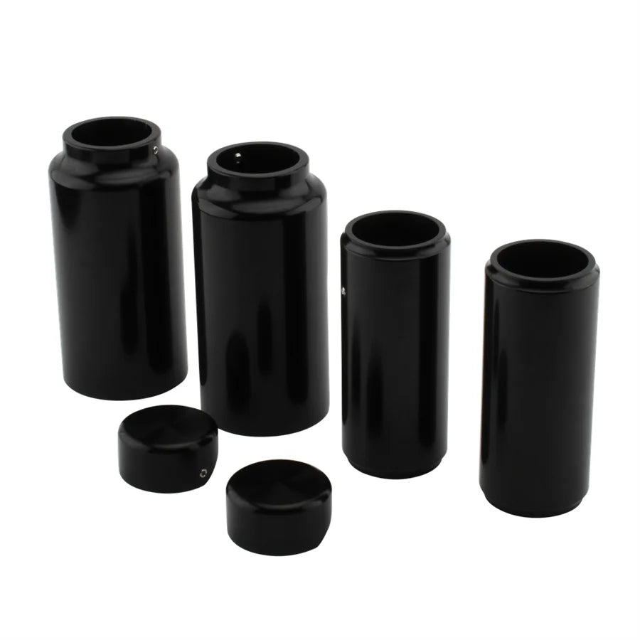 Motorcycle Bike Fork Boot Covers Tube Cap Kit Black For 2018 2019 2020 2021