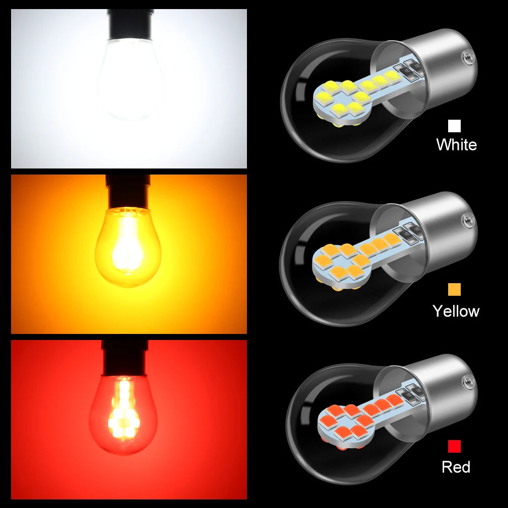 P21W Led Bulb 1157 P21/5W BAY15D Led 1156 BA15S Lamp 18SMD 3030 Chips Super Bright Auto Li