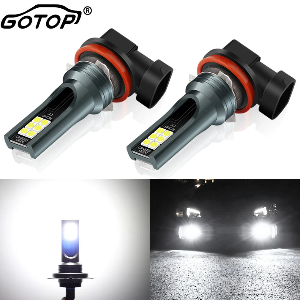 H8 H11 Led H7 H16 JP 9005 HB3 9006 HB4 Led Lamp Car 3030 Chips Led Fog Headlight Bulbs 600