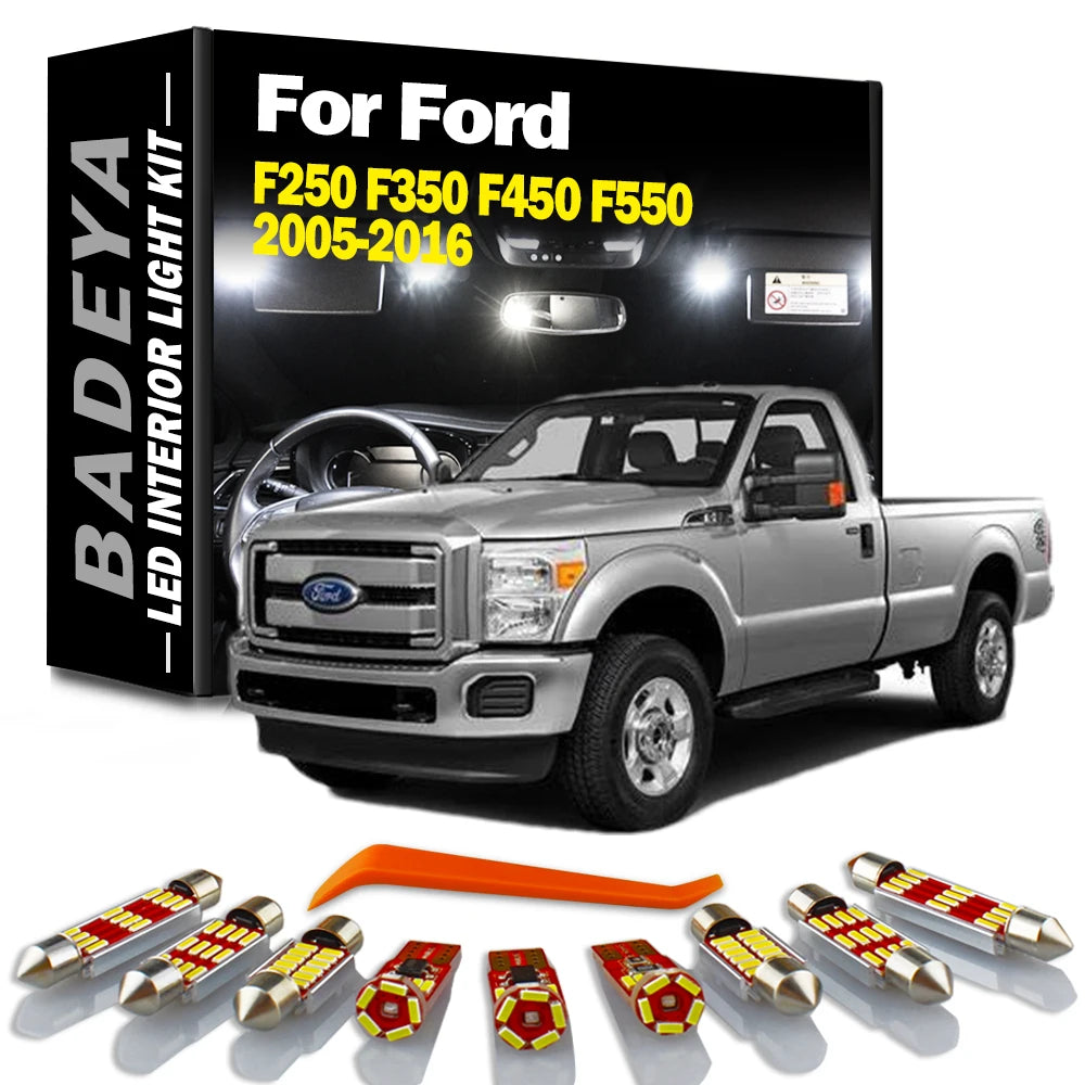 LED Interior Light Kit for Ford F550 F350 F250 2005-2015 - Canbus Error-Free Interior Bulbs