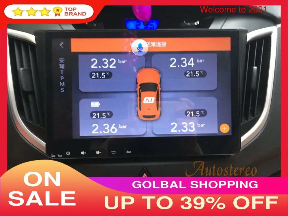 Car TPMS for Android 13 Android 12 Android 8.1 Android7 Car GPS System Car Tire Pressure U
