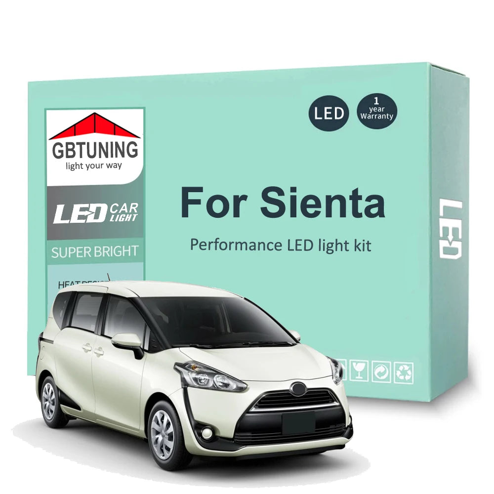 LED Interior Light Kit for Toyota Sienta 2003-2016 - Canbus Dome Map Door Trunk Bulbs | AUTOKITSHOP