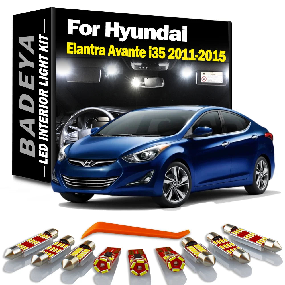 10-Piece LED Interior Light Kit for Hyundai - Canbus Error-Free Interior Bulbs