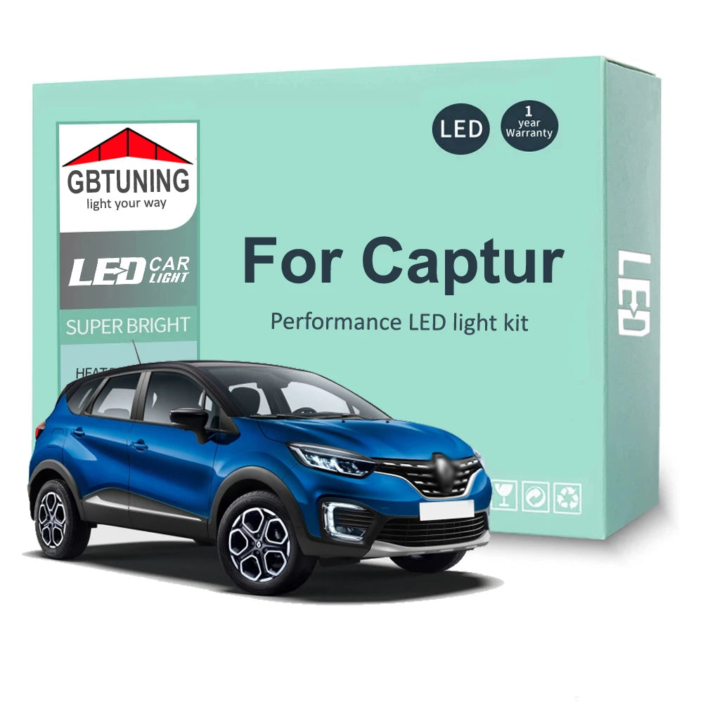 10-Piece LED Interior Light Kit for Renault Captur 2013-2020 - Canbus Dome Map Door Trunk Bulbs | AUTOKITSHOP