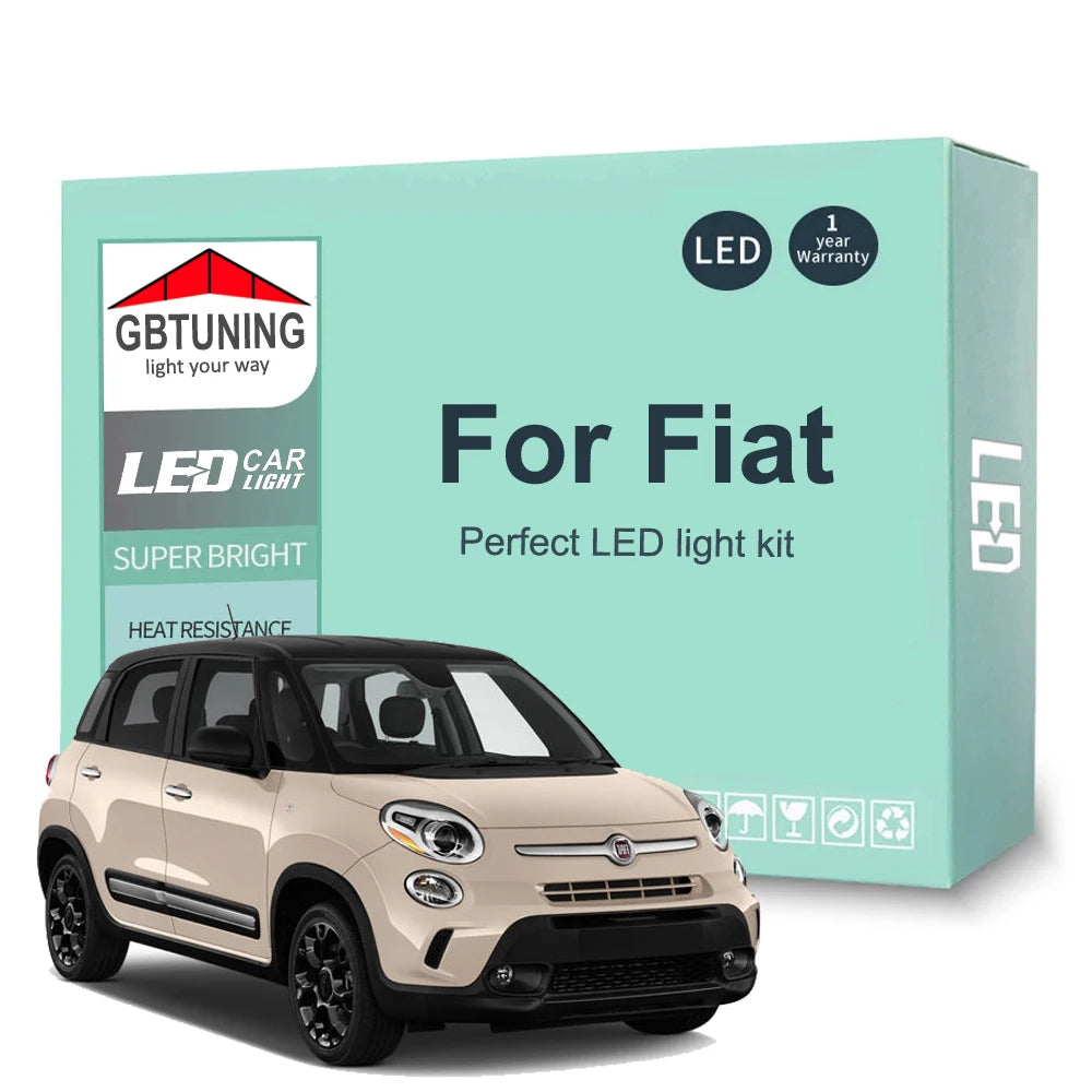LED Interior Light Kit for Fiat Bravo 500 500L 500X Punto Linea Panda Croma Tipo Qubo Fiorino Doblo Idea Talento Toro...