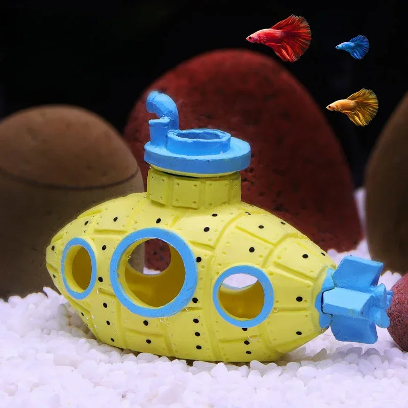 Resin Submarine Ornaments Aquarium Fish Tank Decoration Fish Shrimp Shelter Cave Landscaping Acc - Automotive LED Light