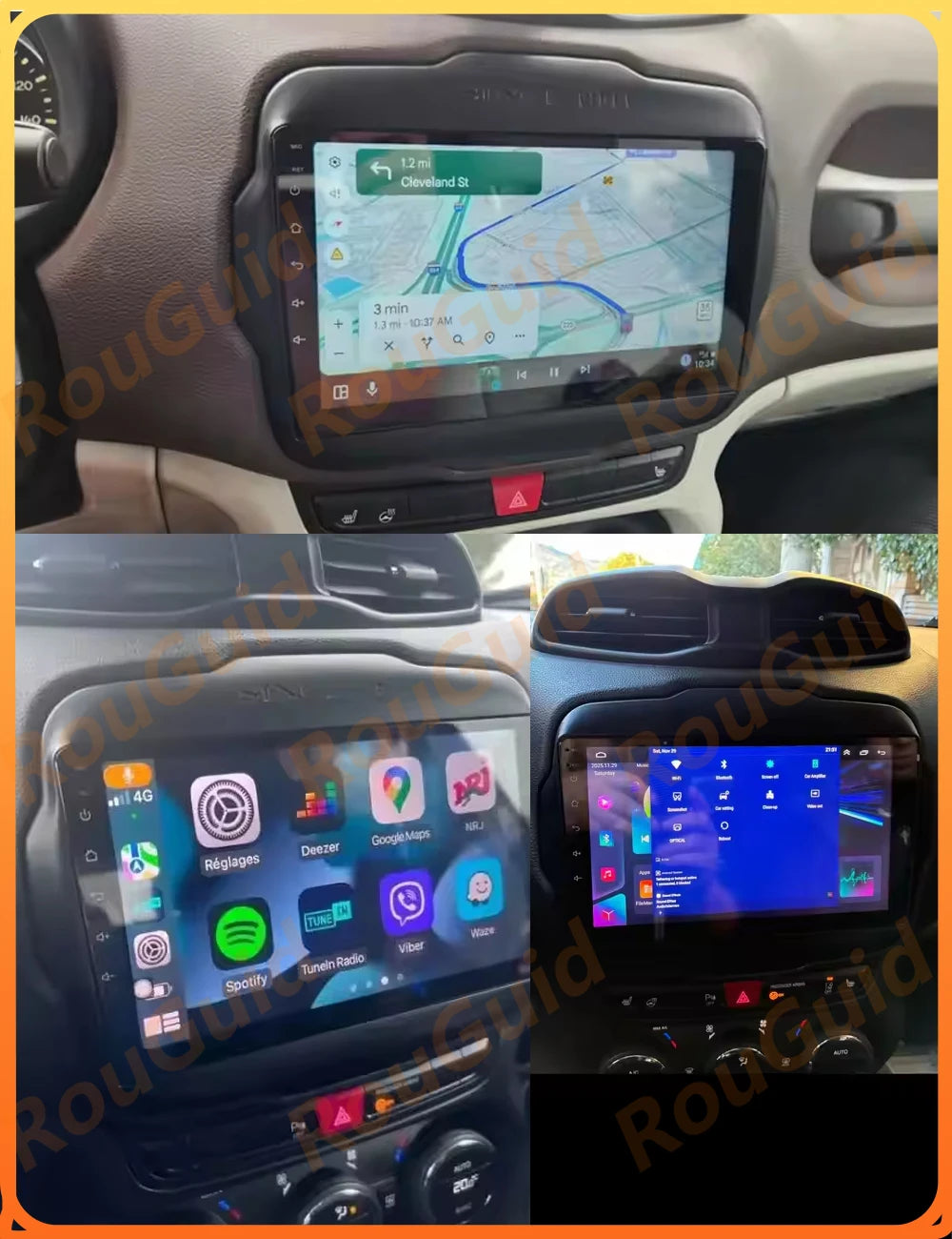 Android 16 Carplay Car Radio For Jeep Renegade 2016 2017 2018 2019 2020 GPS Car Stereo 2K  | AUTOKITSHOP