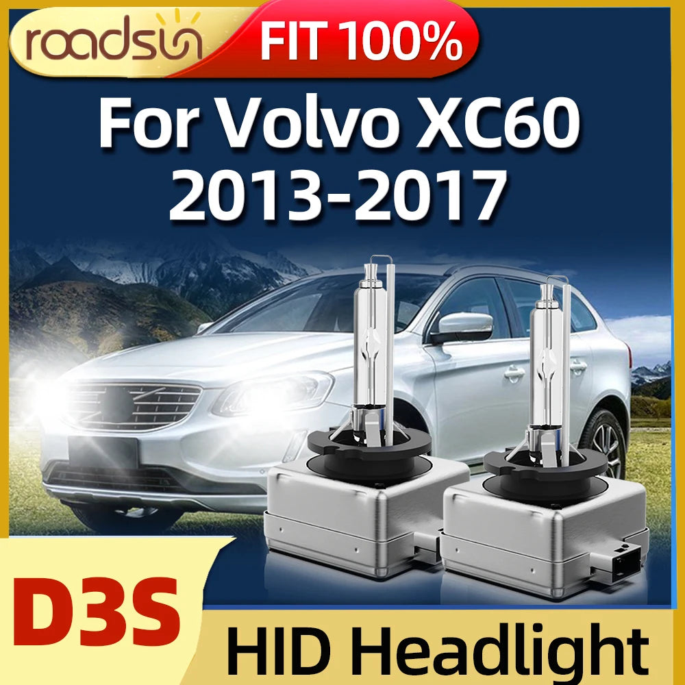 Roadsun Xenon Bulb Lamp HID Light D3S Car HID Headlight Bulbs For Volvo XC60 2013 2014 201