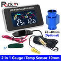 12V/24V Car Digital Water Temperature Gauge Water Temp VOLT Volmeter Joint Sensor Adapter 26-40M - Automotive LED Light