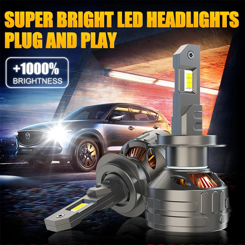5200W H7 H11 H4 LED Headlight 5500000LM K5C Canbus 4300K 6000K H1 HB3 9005 H8 HB4 9006 H9