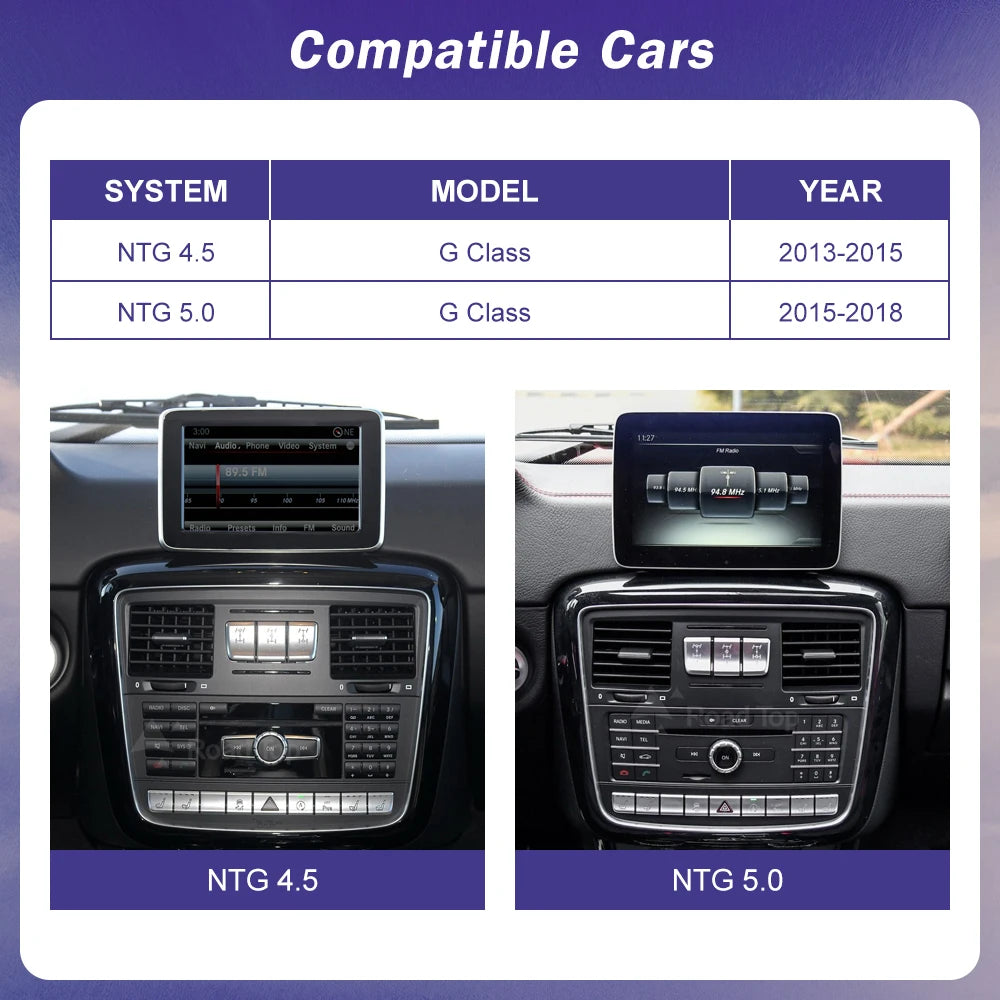 Linux Touch Screen for Mercedes Benz G Class W463 2013-2018 Android Auto Wireless CarPlay  | AUTOKITSHOP