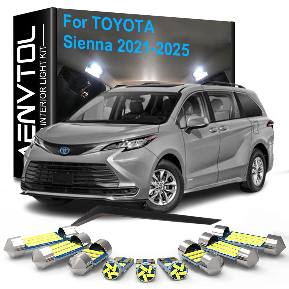 17-Piece LED Interior Light Kit for Toyota Sienna - Canbus Error-Free Bulbs | AUTOKITSHOP