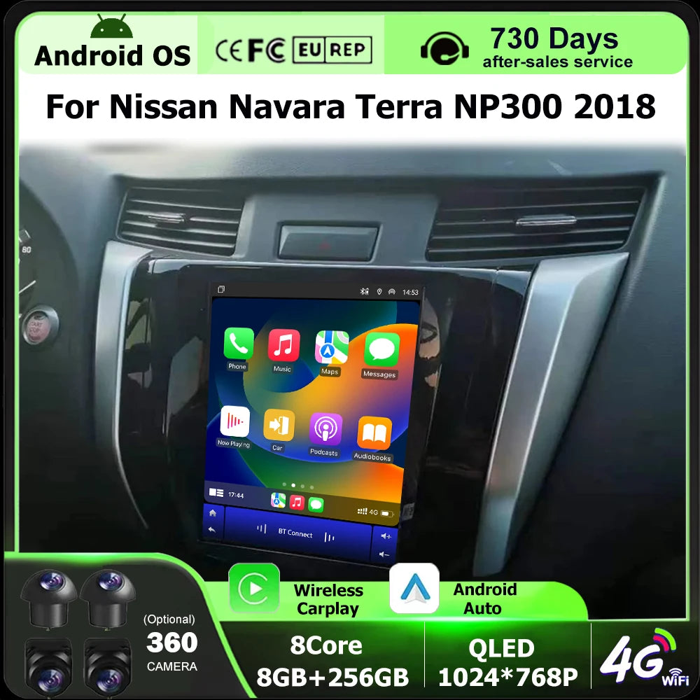 Android 16 Auto For Nissan Navara Terra NP300 2018 Car Radio Multimedia Video Player GPS N