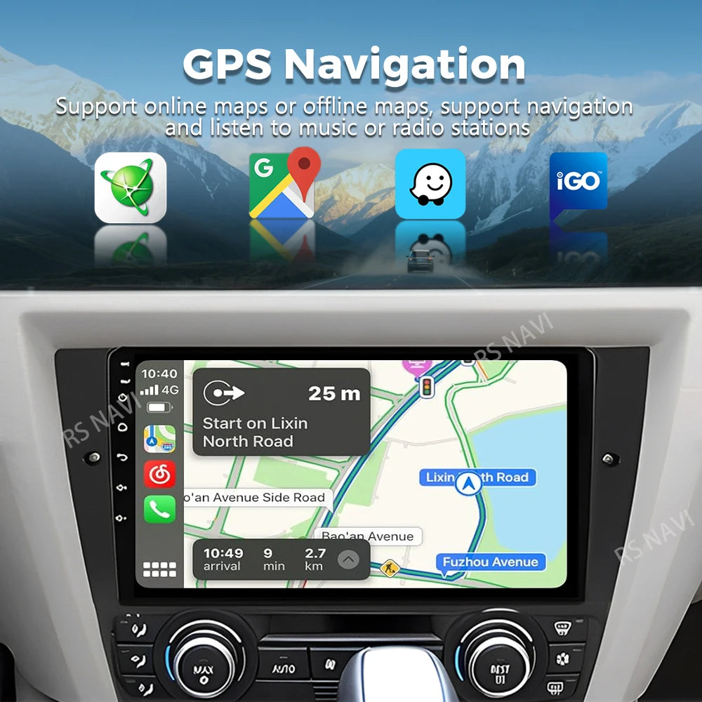 Android 16 For BMW 3 Series E90 E91 E92 E93 2004 - 2011 2K QLED Android Car Radio Multimed