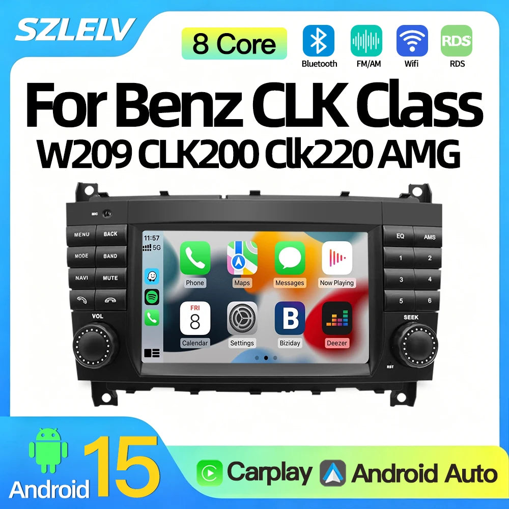 SZLELV Android Multimedia Player Car Radio For Mercedes Benz CLK Class W209 CLC W203 AMG A
