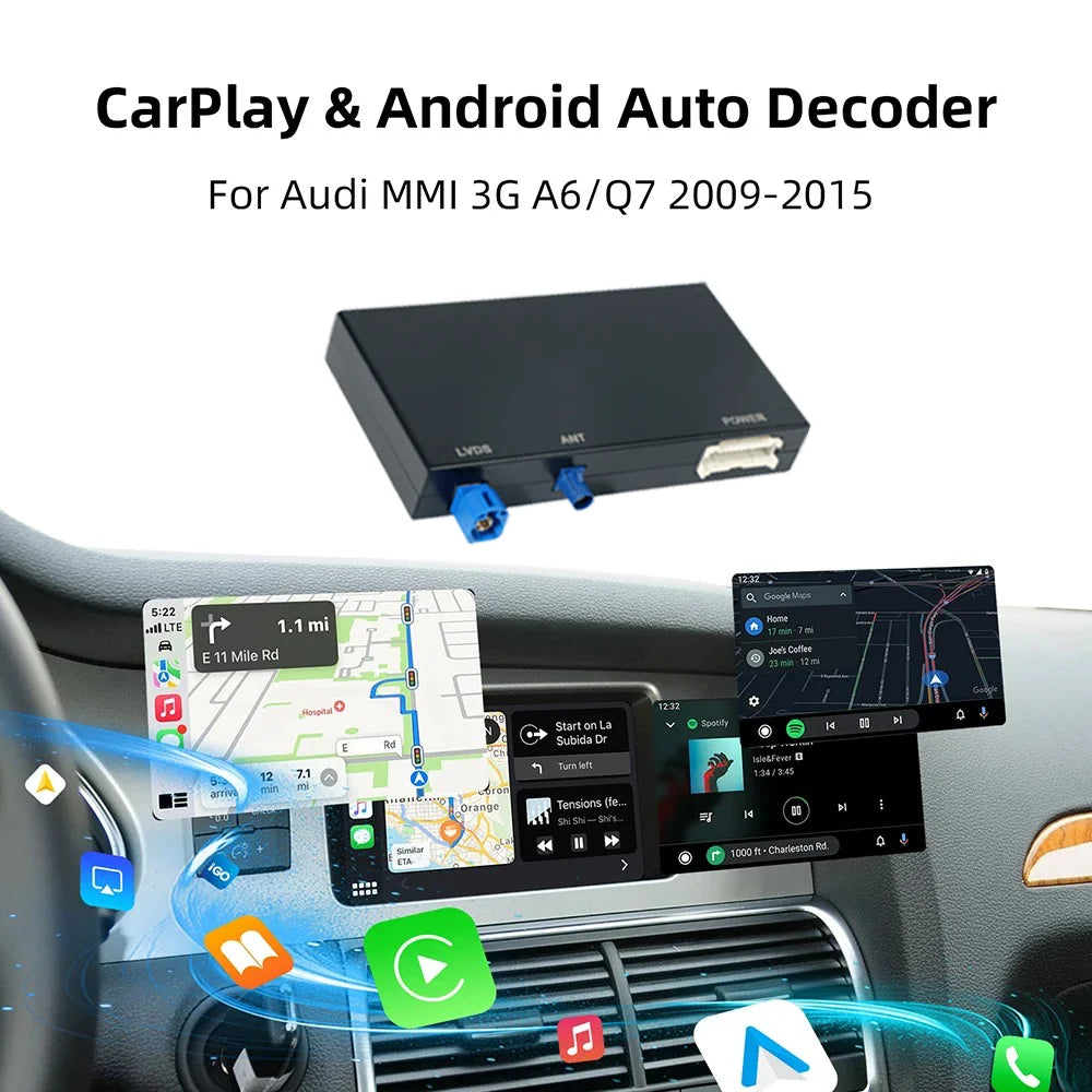 CARABC For Audi A6 Q7 Wireless CarPlay Android Auto Module MirrorLink AirPlay Reverse Came | AUTOKITSHOP