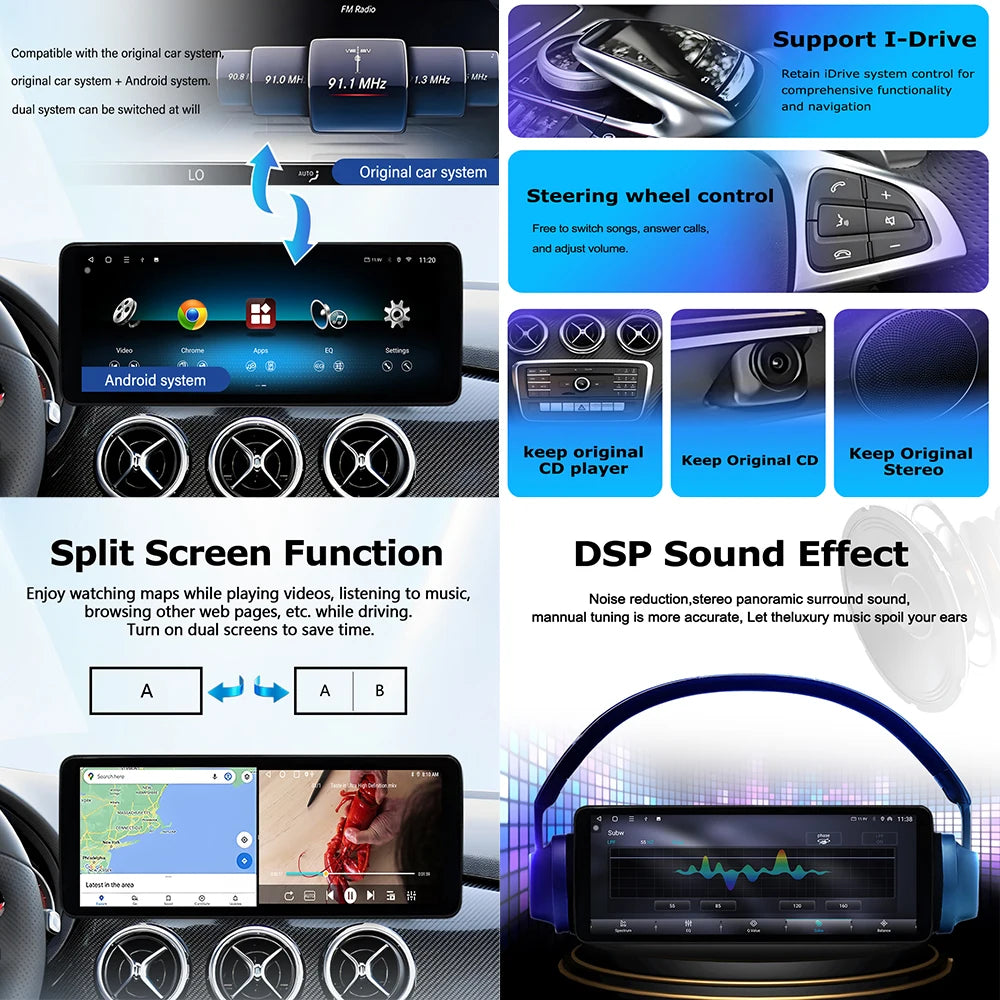 Wireless Carplay Android Auto for Mercedes Benz E Class W212 2009-2015 Right Hand Drvie Ca