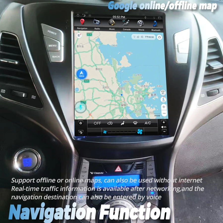 Navirider DSP 9.7'' Vertical Screen For Hyundai ELANTRA 2012-2016 Multimedia Player Navi G