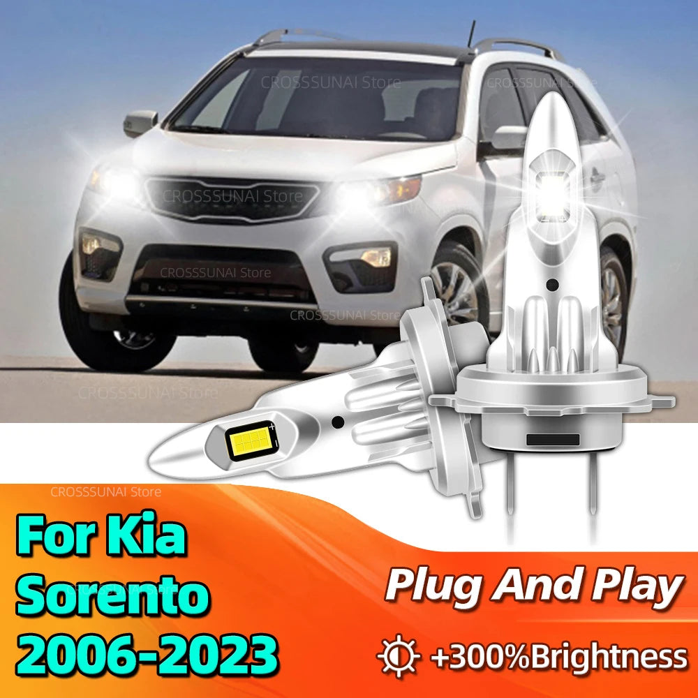 LED Headlight Bulbs Canbus 30000LM 6000K CSP Car Lamp For Kia Sorento 2006 2007 2008 2009