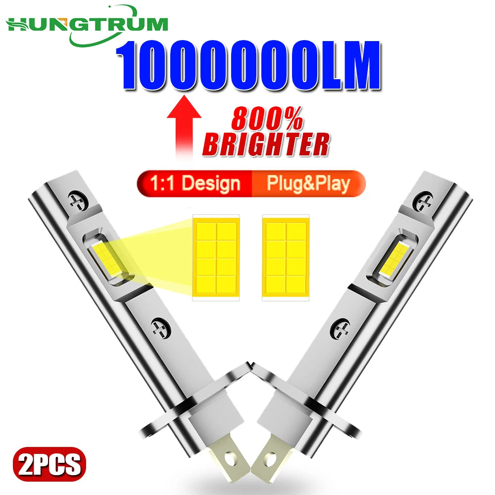 H1 LED Headlights 150000LM 800% Brighter 1:1 Halogen Bulb Wireless Headlamp 6000k CANBUS L