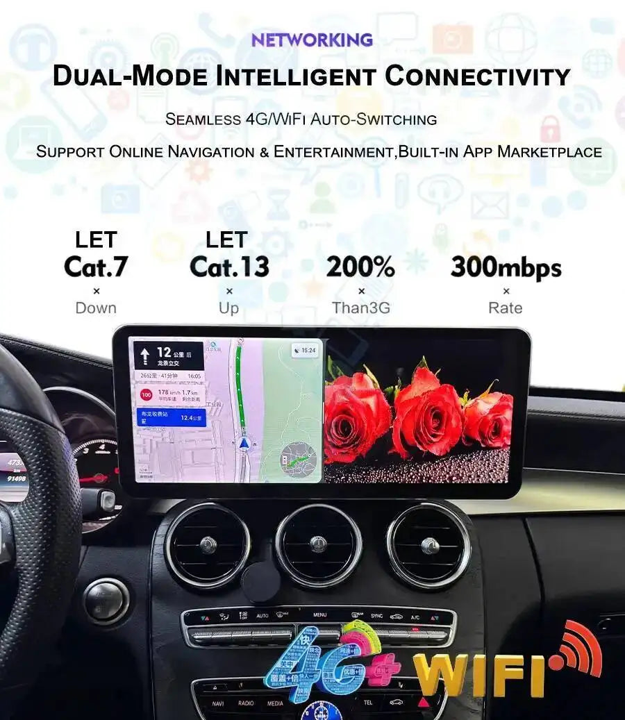 14.6" Ultra-thin Screen For Mercedes Benz V Class W205 W447 W205 GLC X253 C300 C350 2016-2 | AUTOKITSHOP
