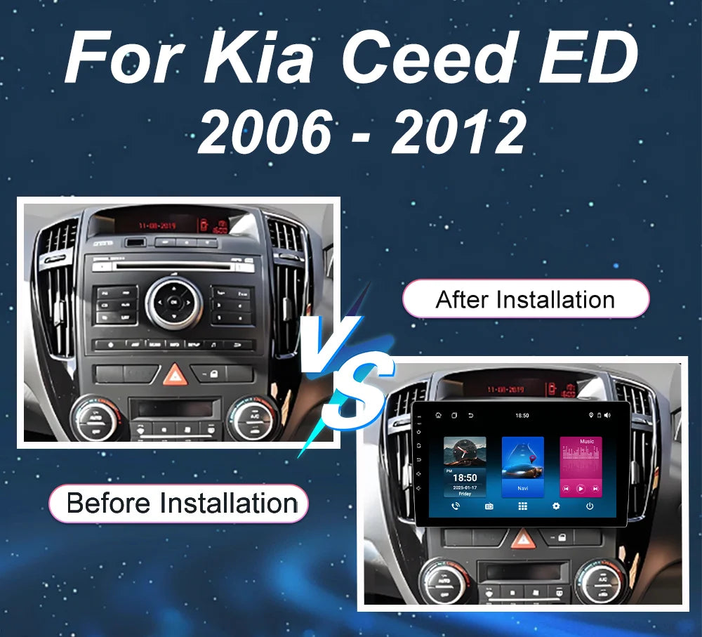 Android 16 Car Radio For Kia Ceed ED 2006 - 2012 Multimedia Video Player GPS Navigation Ca