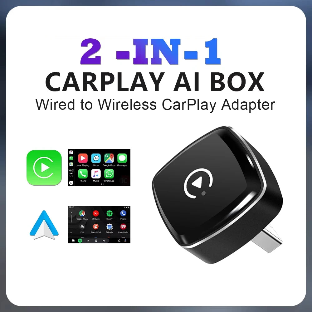 Upgraded Mini Wireless CarPlay Adapter for Carplay & Android - Plug & Play No Battery Requ