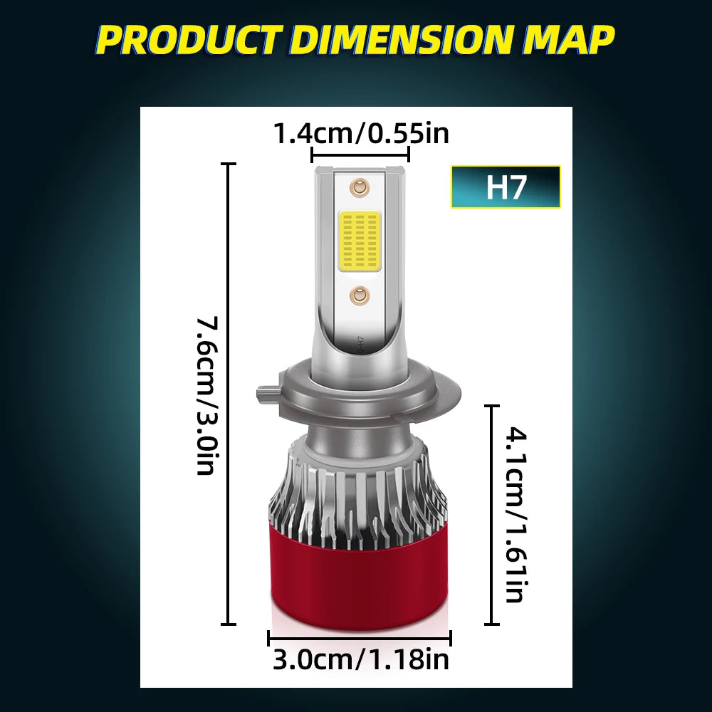 Car LED Headlight H7 Low Beam Headlamp 6000K COB Chips For Honda Civic FN2 2005-2012 2013
