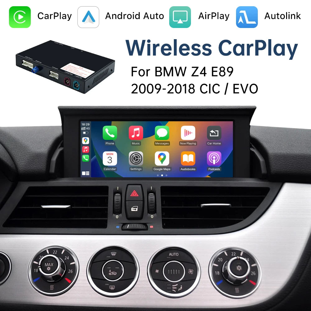 cn Road Top CarPlay Wireless Android Auto for BMW Z4 E89 CIC EVO System 2009-2018 with Air | AUTOKITSHOP