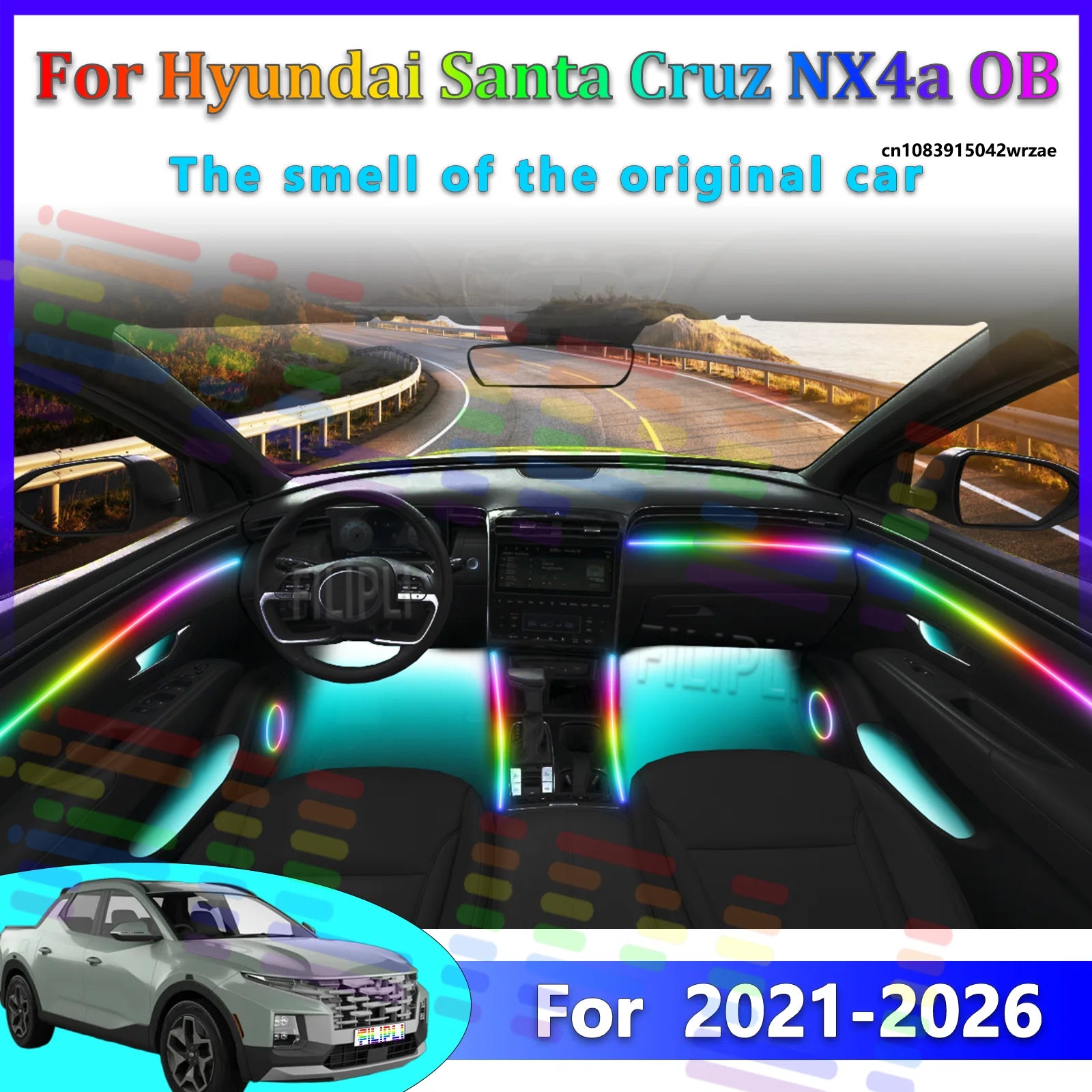 64 RGB - Neon Strip - for Hyundai - App Control - Car Interior Lighting | AUTOKITSHOP