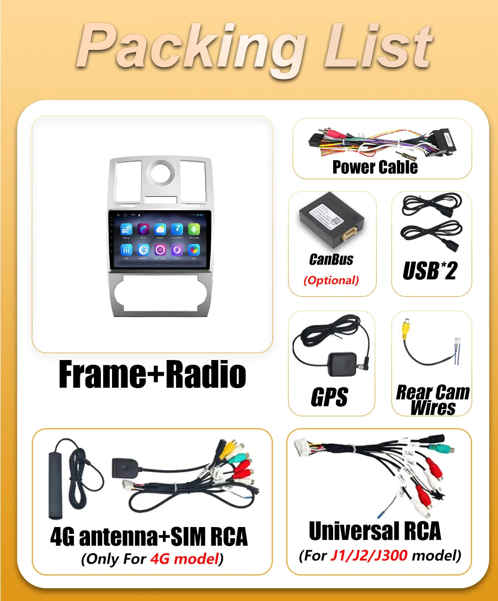 Car Radio Carplay Screen For Chrysler 300C 1 2004 2005 2006 2007 2008 -2011 Android 16 5G  | AUTOKITSHOP