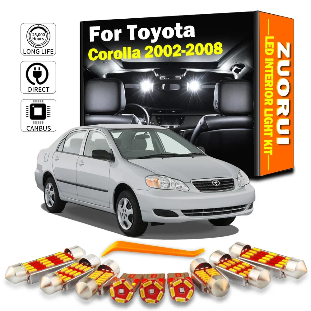10-Piece LED Interior Light Kit for Toyota Corolla - Canbus Error-Free Bulbs | AUTOKITSHOP
