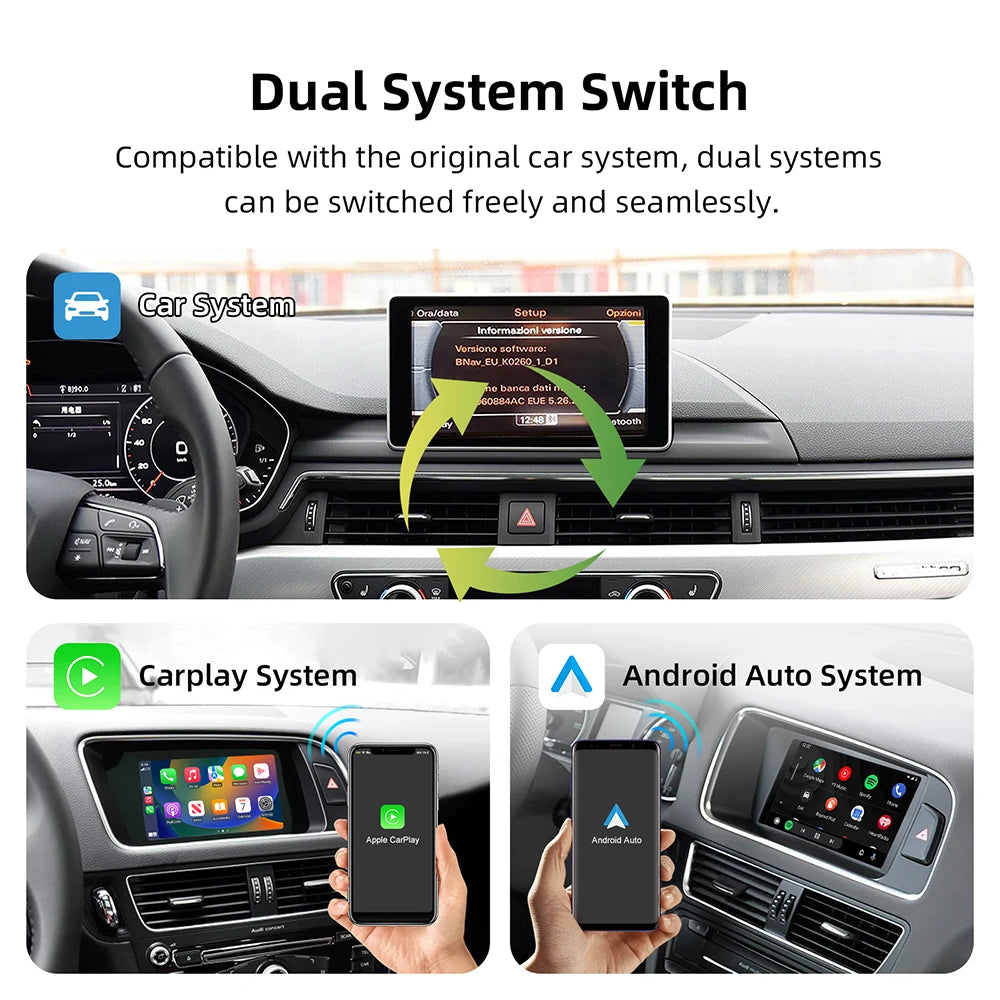 OEM Screen Upgrade Decoder Box for Audi A4, A5,Q5 2008-2018 6.5"/7" Screen, MMI 3G with Ca