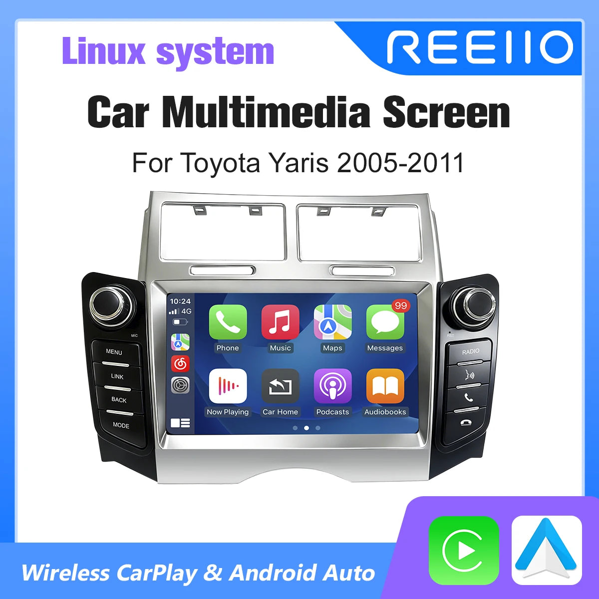 For Toyota Yaris XP90 Vitz Platz 2005-2011 7inch Car Radio CarPlay Central Multimedia Play