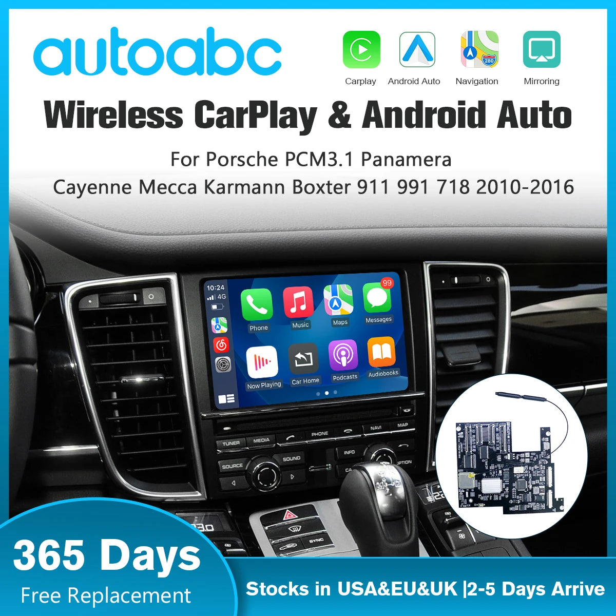 Wireless Carplay Android Auto Module For PCM3.1 Panamera Cayenne Cayman Macan Boxster 911